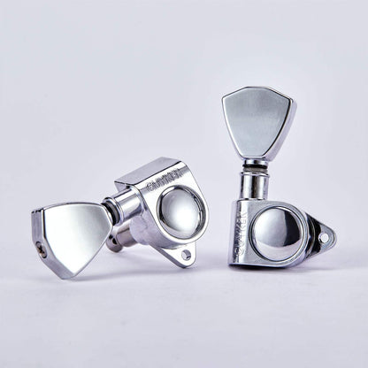 GK-104 Guitar Machine Heads (3L + 3R Handed) - 1:21 Sealed Tuning Key Pegs - Guyker