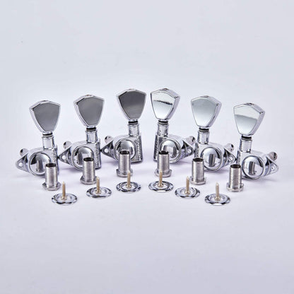 GK-104 Guitar Machine Heads (3L + 3R Handed) - 1:21 Sealed Tuning Key Pegs - Guyker