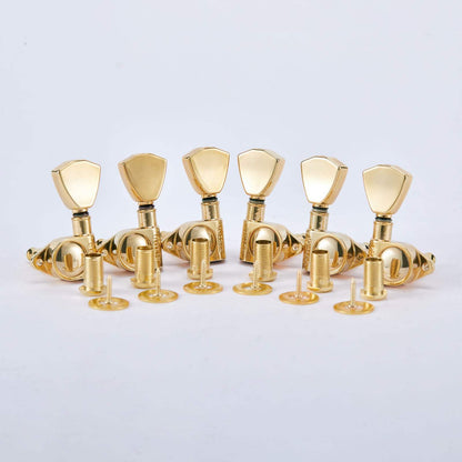 GK-104 Guitar Machine Heads (3L + 3R Handed) - 1:21 Sealed Tuning Key Pegs - Guyker