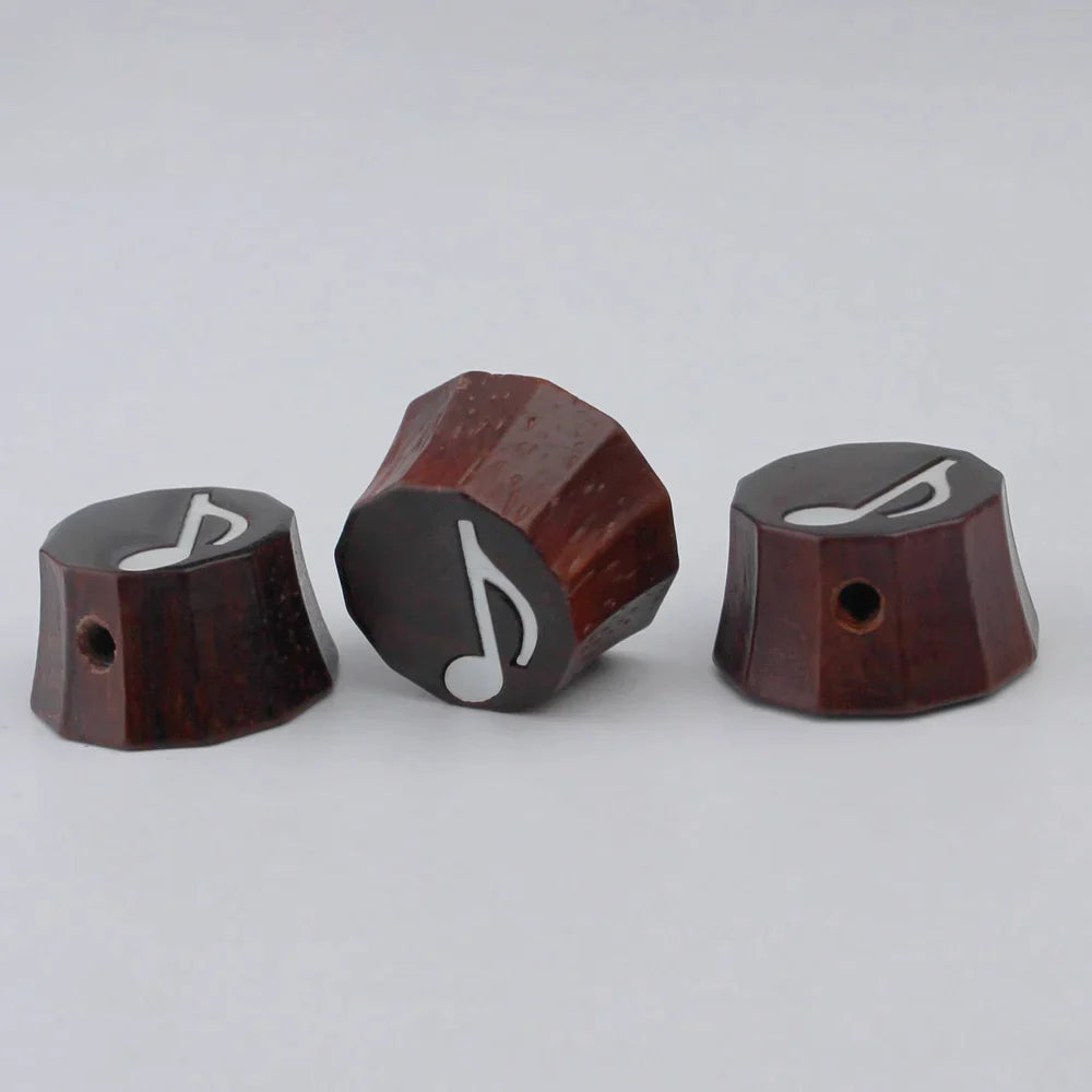 PRS Style Red Sandalwood/Ebony Potentiometer Guitar Knob Set