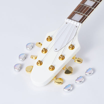 P05 Guyker White Tuner Buttons for Guitar for 3R3L Tuners