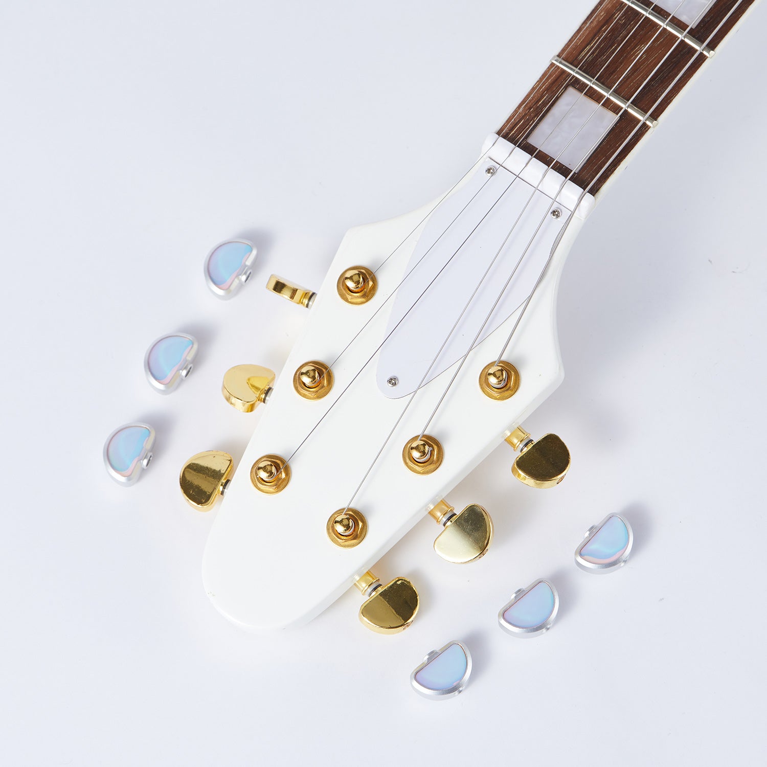 P05 Guyker White Tunner Buttons 6 PCs for Guitar