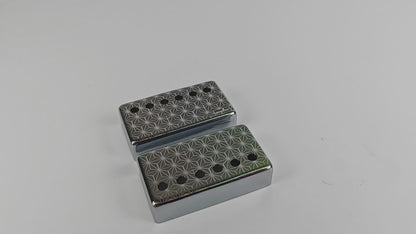 Guyker PC017 Nickel Silver Humbucker Iridescent Triangle Pattern Guitar Pickup Covers Set7