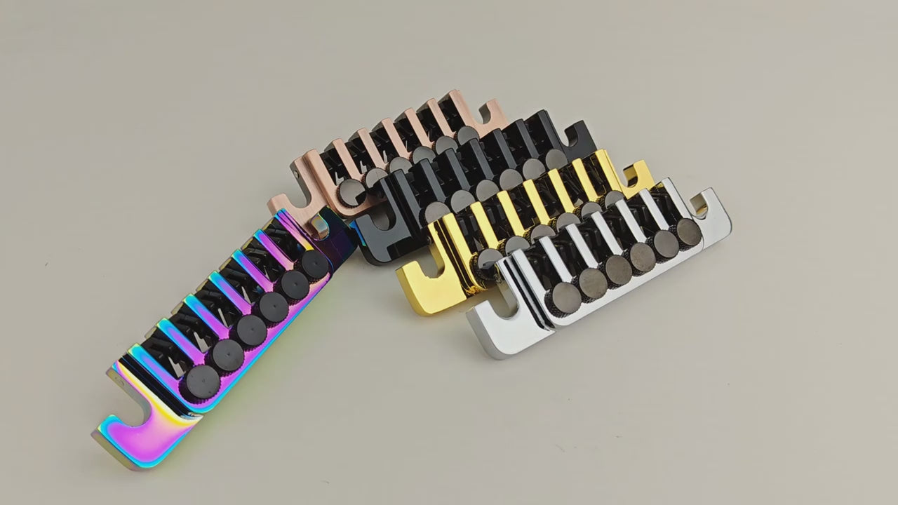 Electric Guitar Bridge Tune-O-Matic with Rolling Saddles Stop Bar TP6 Guyker