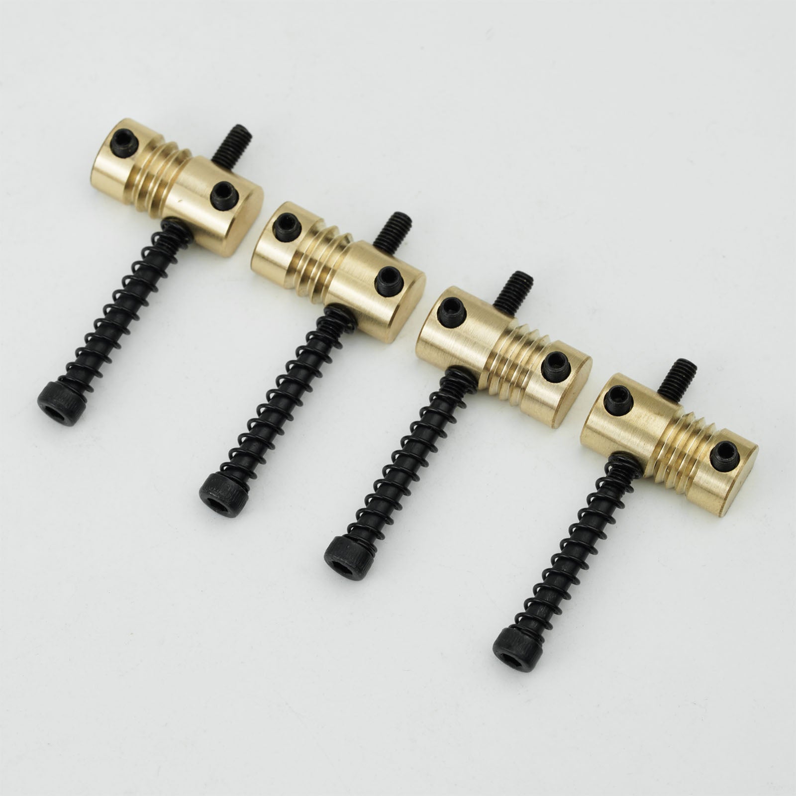BS403-brass 4 PCs Highgrade String Pitch 19mm Brass Compensated Saddles Set with Wrench(black or chrome springs & screws)