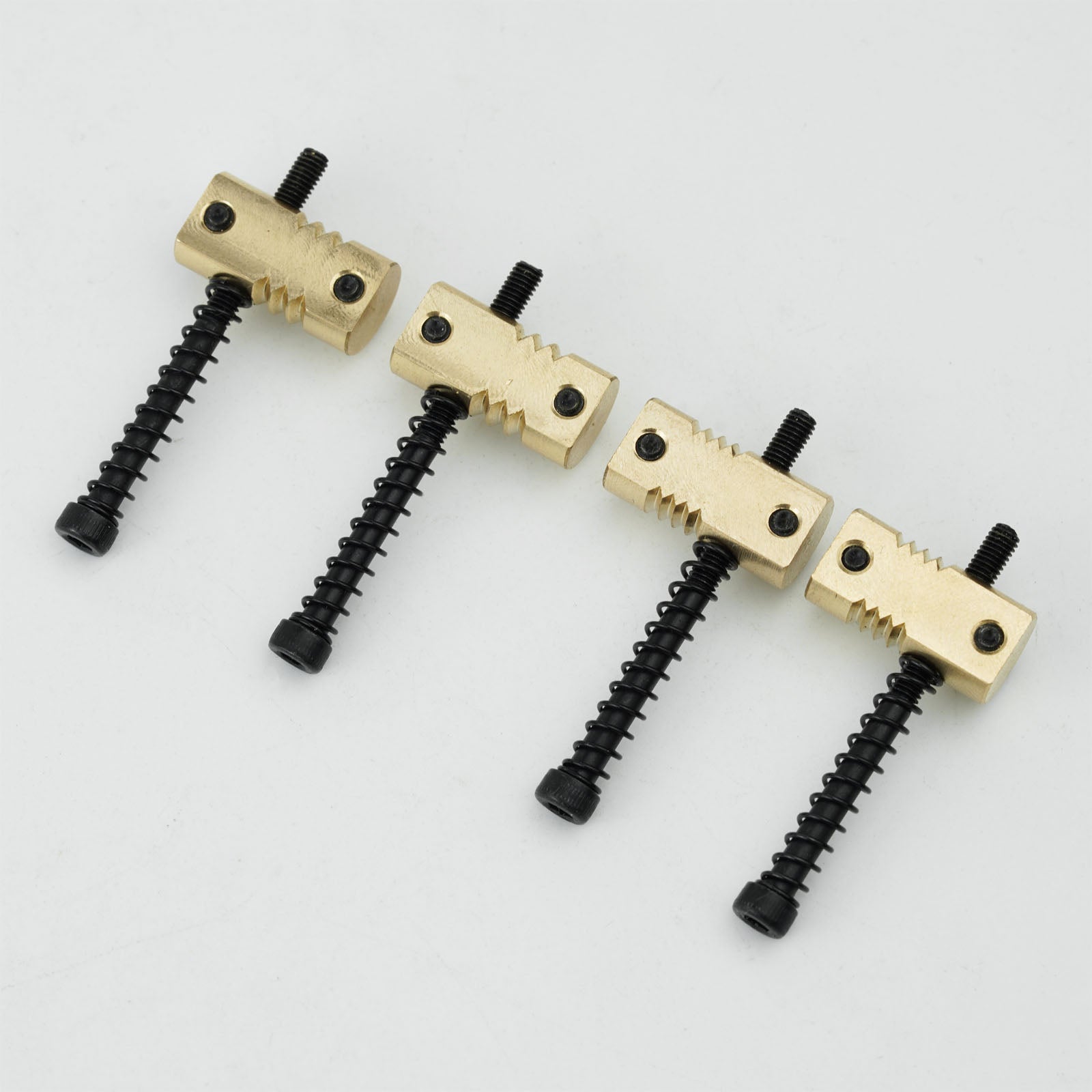 BS403-brass 4 PCs Highgrade String Pitch 19mm Brass Compensated Saddles Set with Wrench(black or chrome springs & screws)