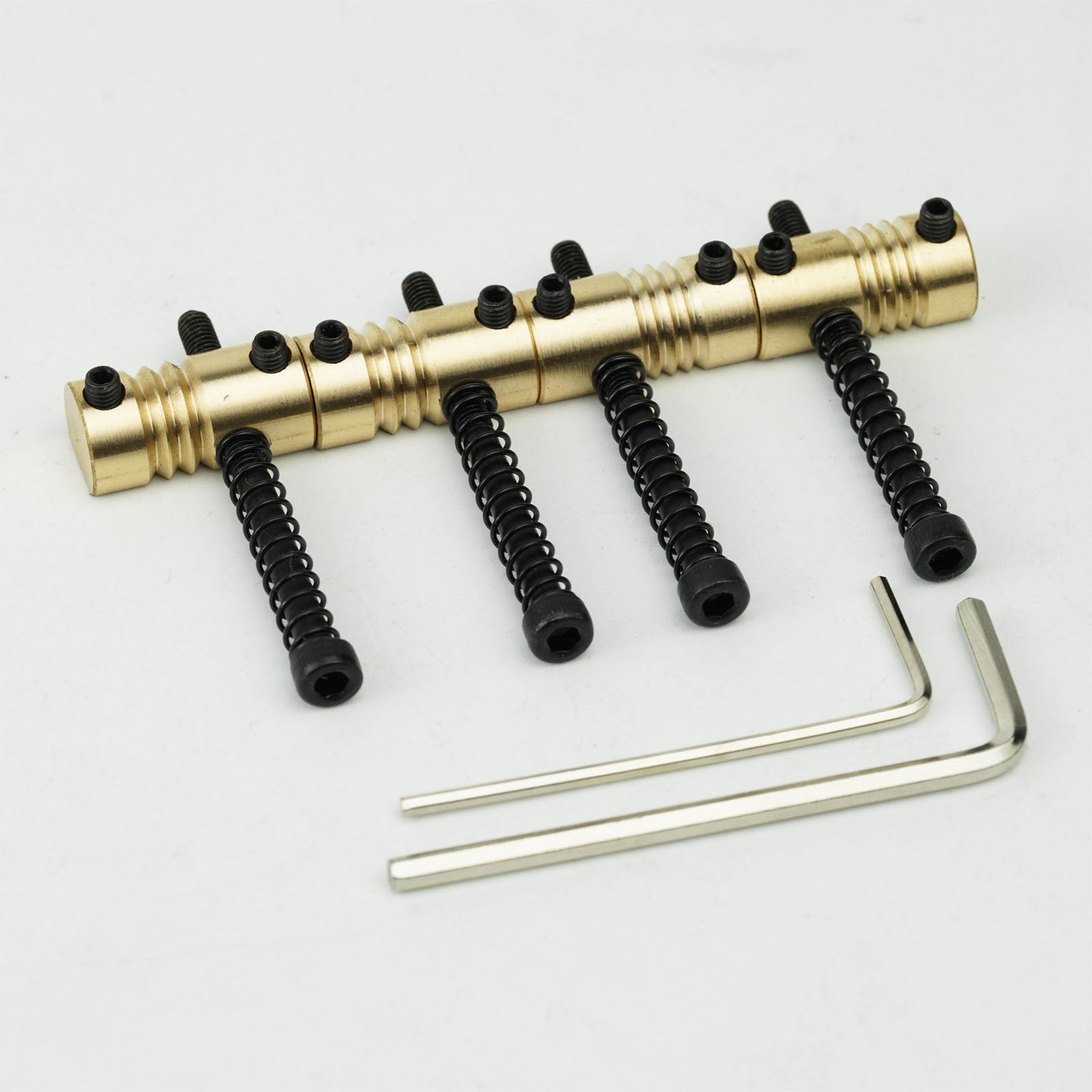 BS403-brass 4 PCs Highgrade String Pitch 19mm Brass Compensated Saddles Set with Wrench(black or chrome springs & screws)