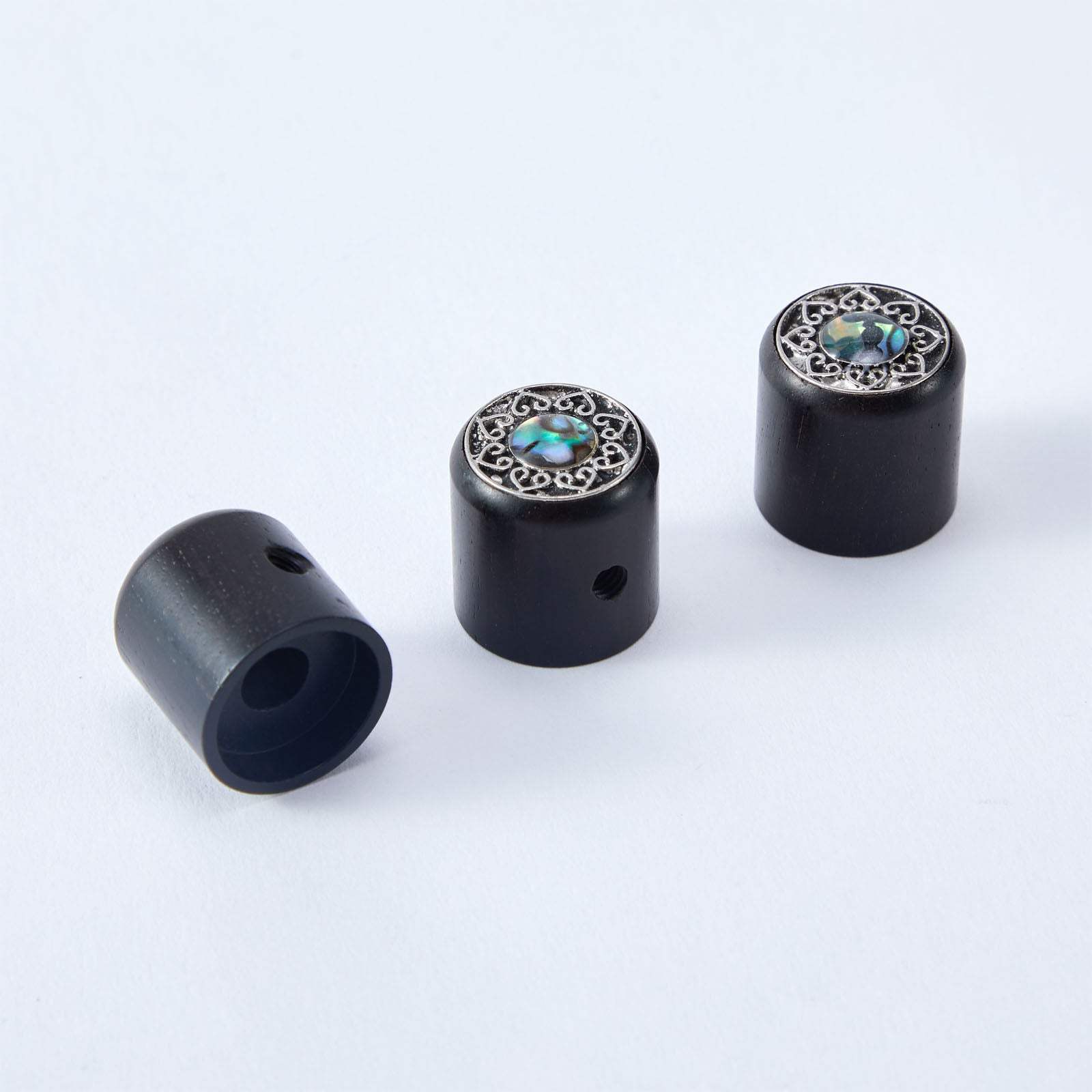 WK003 3-PC Ebony Potentiometer Control Knobs Dia. 6mm (0.24") Success