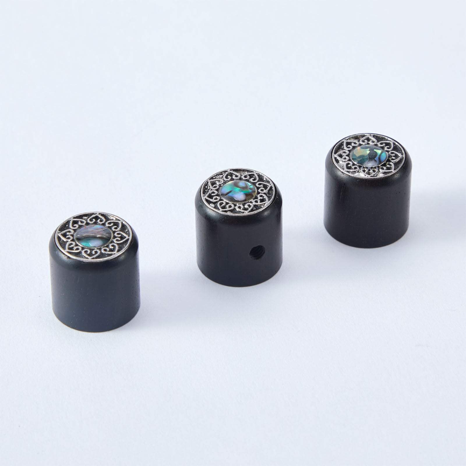 WK003 3-PC Ebony Potentiometer Control Knobs Dia. 6mm (0.24") Success
