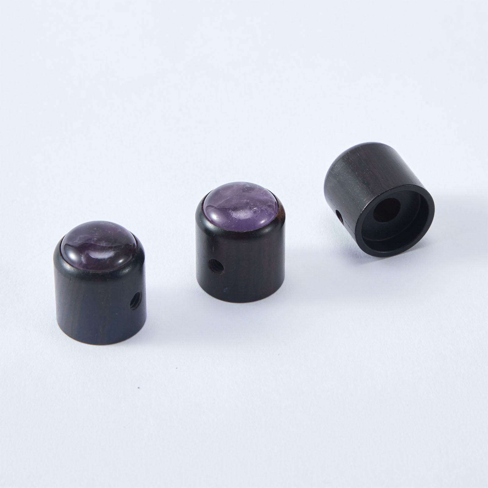 WK013 Guitar Bass Natural Amethyst Stone Surface Control Knobs with 6mm Dia.
