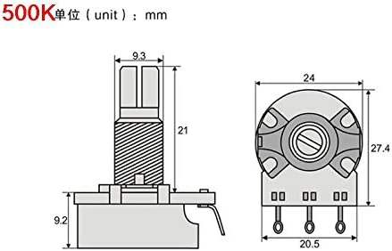 Guyker CTS 500K Brass Split Shaft Big Audio Pots Potentiometer For Electric Guitar Bass - Guyker