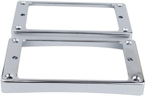 Guyker Curved Bottom Metal Humbucker Pickup Mounting Ring Set - Bridge and Neck Pickups Cover Frame Replacement Compatible with Les Paul LP Style Electric Guitar or Precision Bass