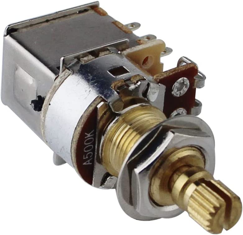 Guyker A500K Push-Push Guitar Potentiometer Copper Short Split Shaft, Lever Switch