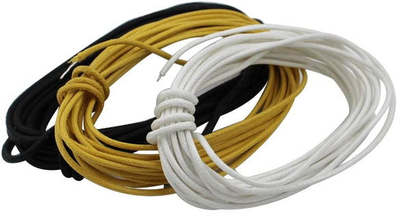 Guyker Cloth-Covered Braided Guitar Wire - 15 Feet (5-white/5-black/5-yellow) Electrics Vintage-Style Pushback Guitar Wire