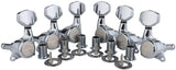 Guyker 6Pcs Guitar Locking Tuners (3L + 3R Handed) - 1:18 Ratio Lock String Tuning Key Pegs Machine Heads with Hexagonal Handle Replacement for LP SG Style Electric, Folk or Acoustic Guitars- Chrome
