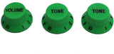 Guyker Top Hat Guitar Potentiometer Knobs 6mm Dia. Shaft Pots - Bell Cap Speed Tone and Volume Control Knob Replacement Parts for Electric Guitar or Precision Bass (Set of 3, Green)