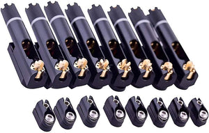 Guyker Guitar Bridge Headless Fanned Fret – Single Fixed Brass Fan Bridges for 6 String Headless Strandberg Boden Style Electric Guitar (6 Pcs)