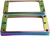 Guyker Curved Bottom Metal Humbucker Pickup Mounting Ring Set - Bridge and Neck Pickups Cover Frame Replacement Compatible with Les Paul LP Style Electric Guitar or Precision Bass