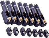 Guyker Guitar Bridge Headless Fanned Fret – Single Fixed Brass Fan Bridges for 6 String Headless Strandberg Boden Style Electric Guitar (6 Pcs)