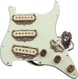 Guyker Electric Guitar Panel Assembly 3Pcs Single Coil Pickup + Antique Bronze Set Decoration(Pickup Mounting Ring, Guitar Switch Frame, Jack Plate Cover and 3PCS Potentiometer Knobs)