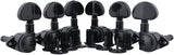 Guyker Guitar Locking Tuners (3L + 3R) - 1:21 High End Roto-Grip Rotomatic Lock String Tuning Key Pegs Machine Head with Big Handle Replacement for Electric, Folk or Acoustic Guitars - Black