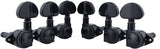 Guyker Guitar Locking Tuners (3L + 3R) - 1:21 High End Roto-Grip Rotomatic Lock String Tuning Key Pegs Machine Head with Big Handle Replacement for Electric, Folk or Acoustic Guitars - Black
