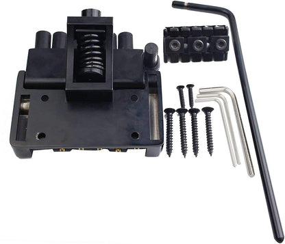 Guyker 6 String Headless Roller Saddle Tremolo Bridge for Headless Guitar Accessories W1003 Black - Guyker