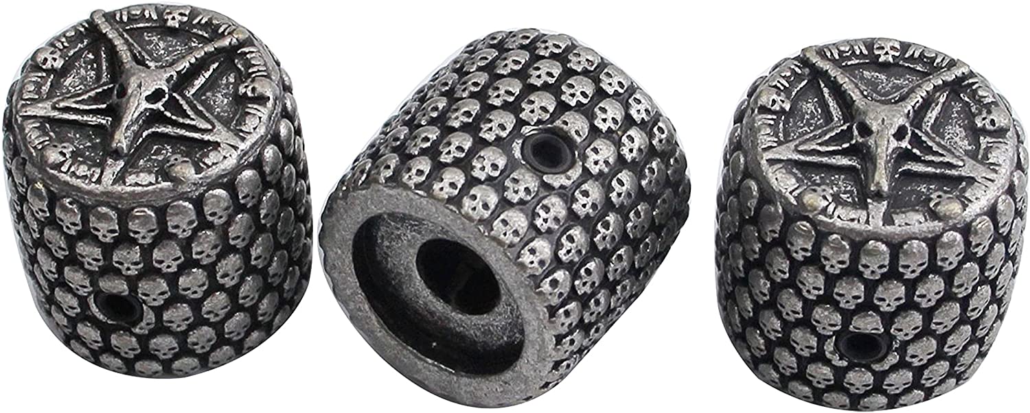 Guyker Guitar Knobs with 6mm Dia. Shaft Pots - Cool Skull Tone and Volume Control Potentiometer Knob Replacement for Precision Electric Guitar or Bass (3 Piece, Antique Sliver)