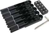 Guyker 4 Pieces Single String Fan Bass Bridge - Headless Fixed Fanned Bridges for Electric Bass Black