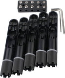 Guyker 4 Pieces Single String Fan Bass Bridge - Headless Fixed Fanned Bridges for Electric Bass Black