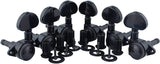Guyker Guitar Locking Tuners (3L + 3R) - 1:21 High End Roto-Grip Rotomatic Lock String Tuning Key Pegs Machine Head with Big Handle Replacement for Electric, Folk or Acoustic Guitars - Black